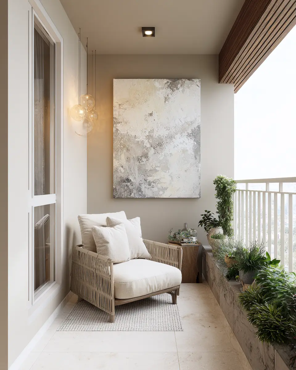 Neutral Palette Balcony Decor Ideas
