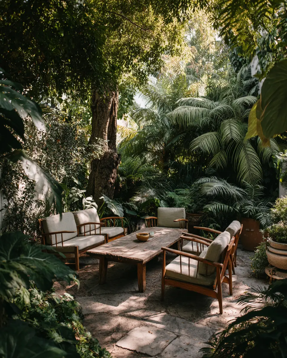 Neutral Retro Garden Decor Ideas