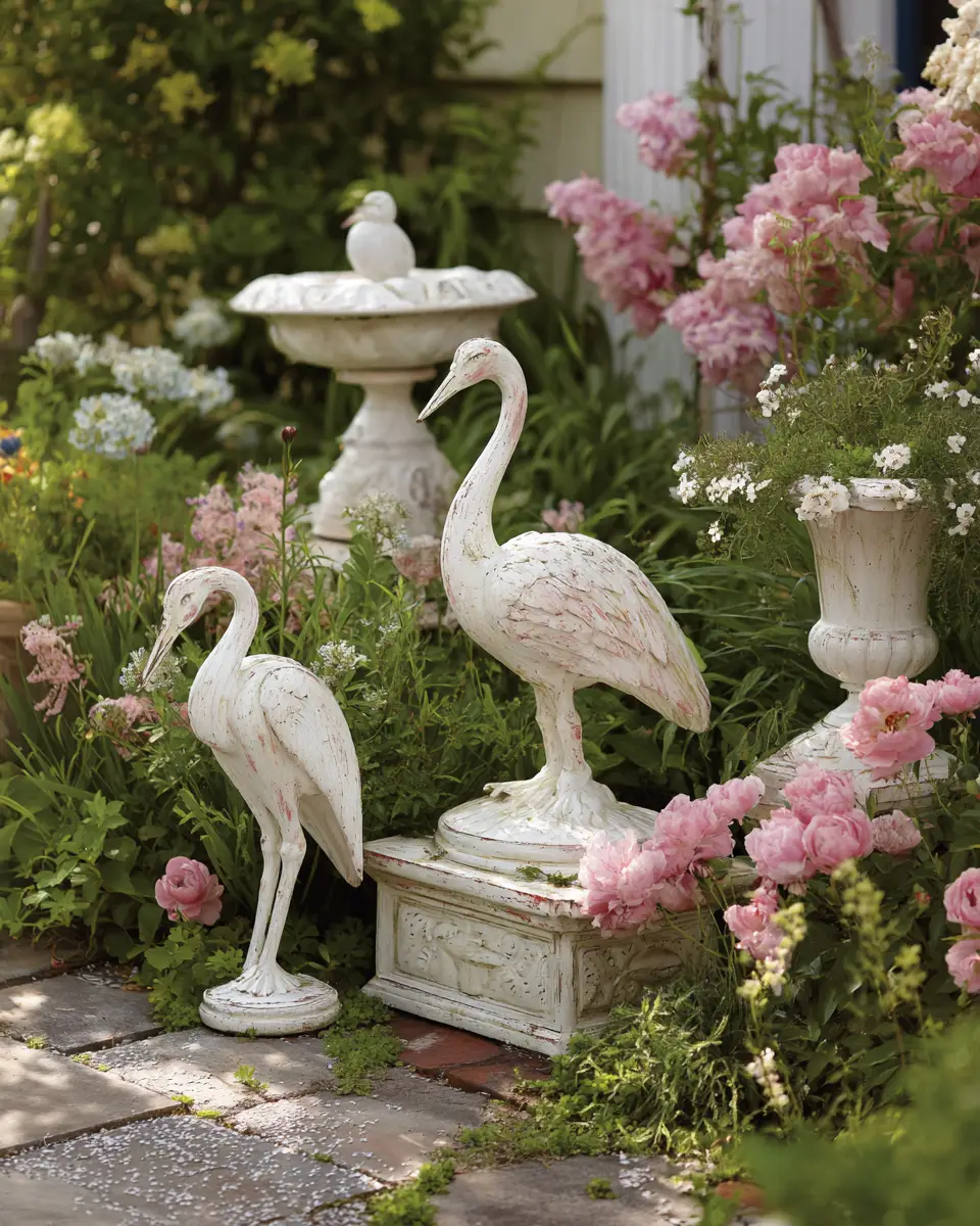 Neutral Retro Garden Decor Ideas