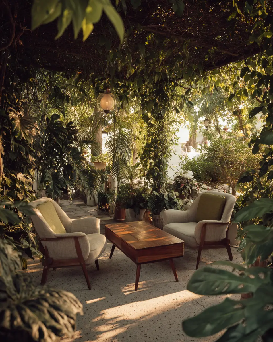 Neutral Retro Garden Decor Ideas