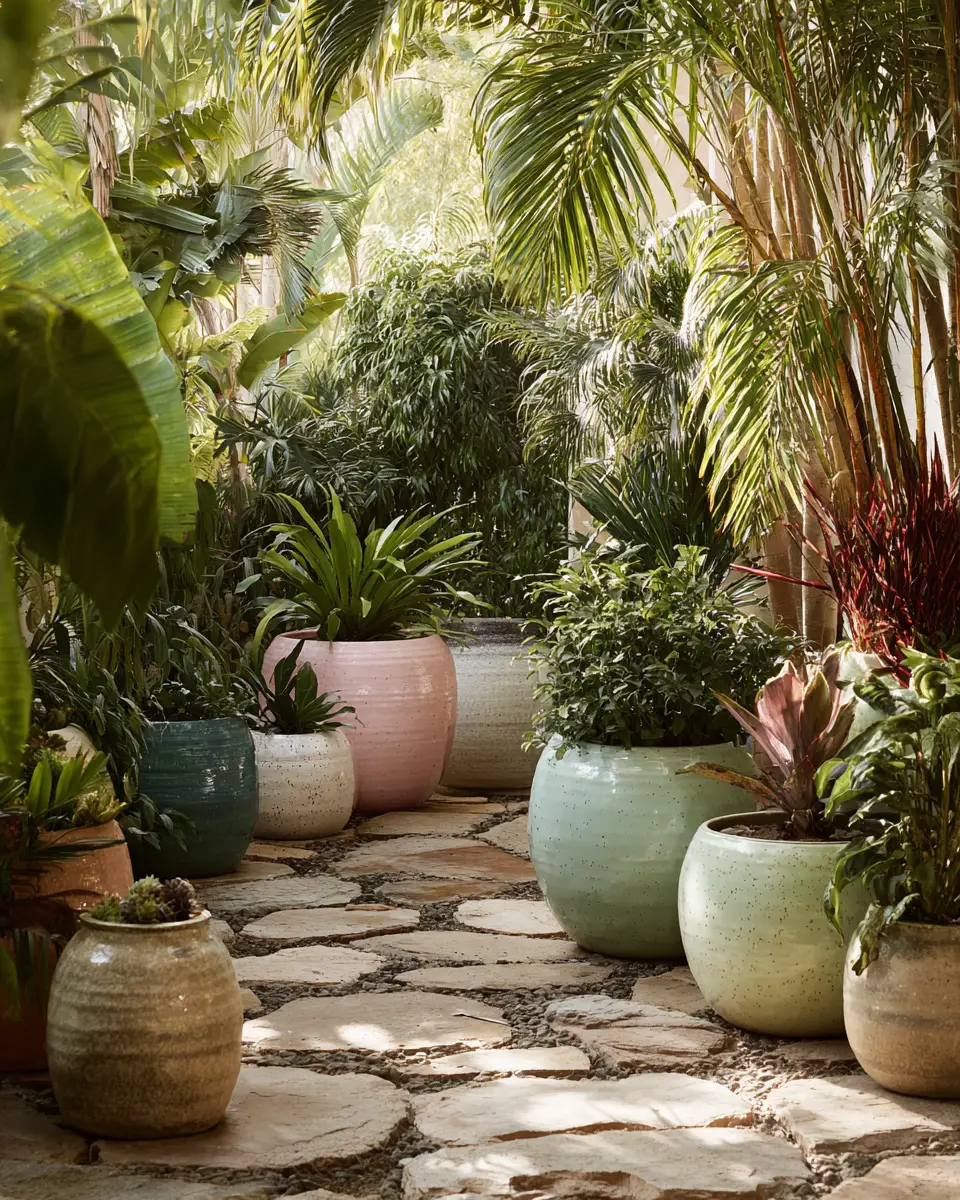 Neutral Retro Garden Decor Ideas