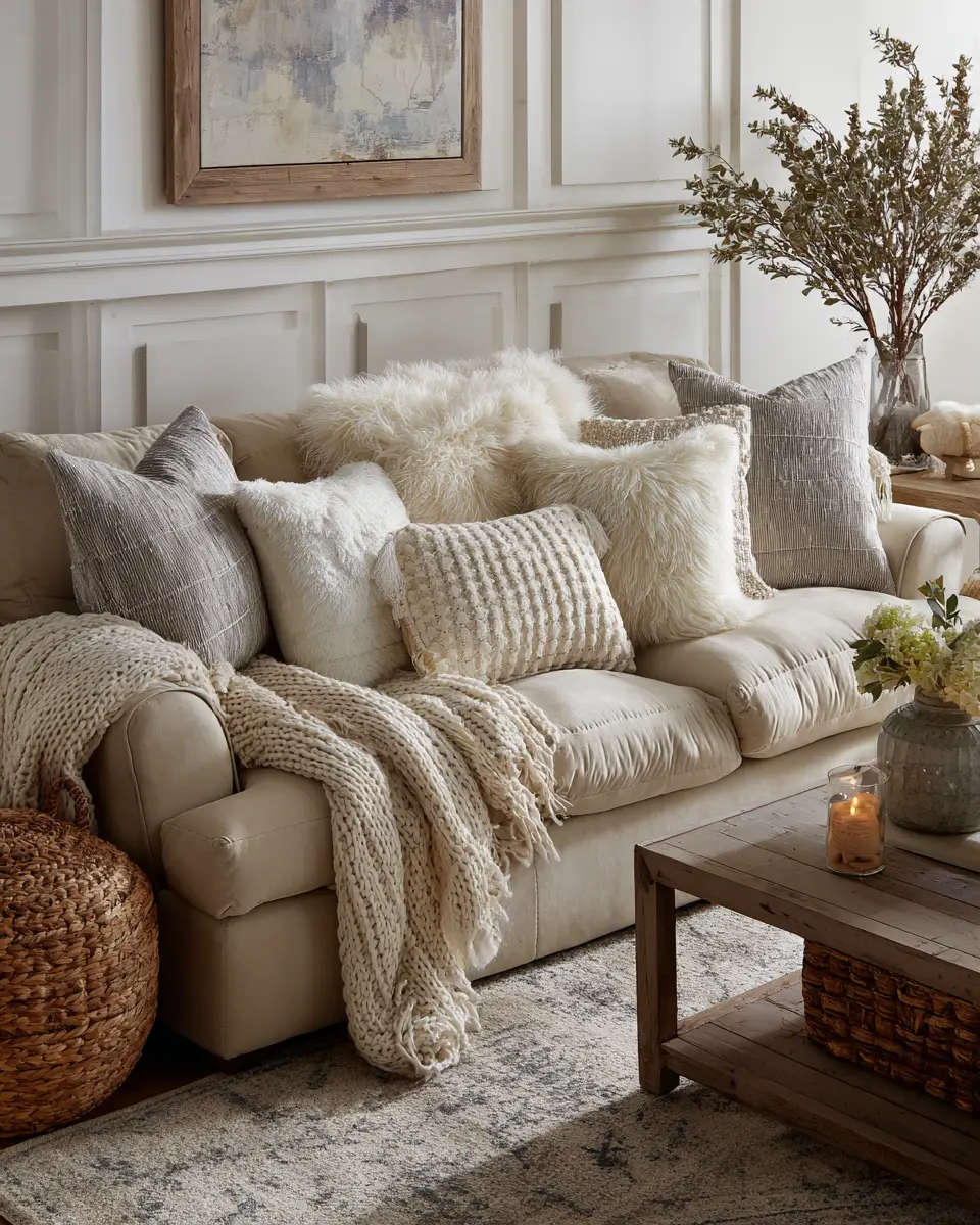 Neutral Shabby Chic Living Room Decor Ideas