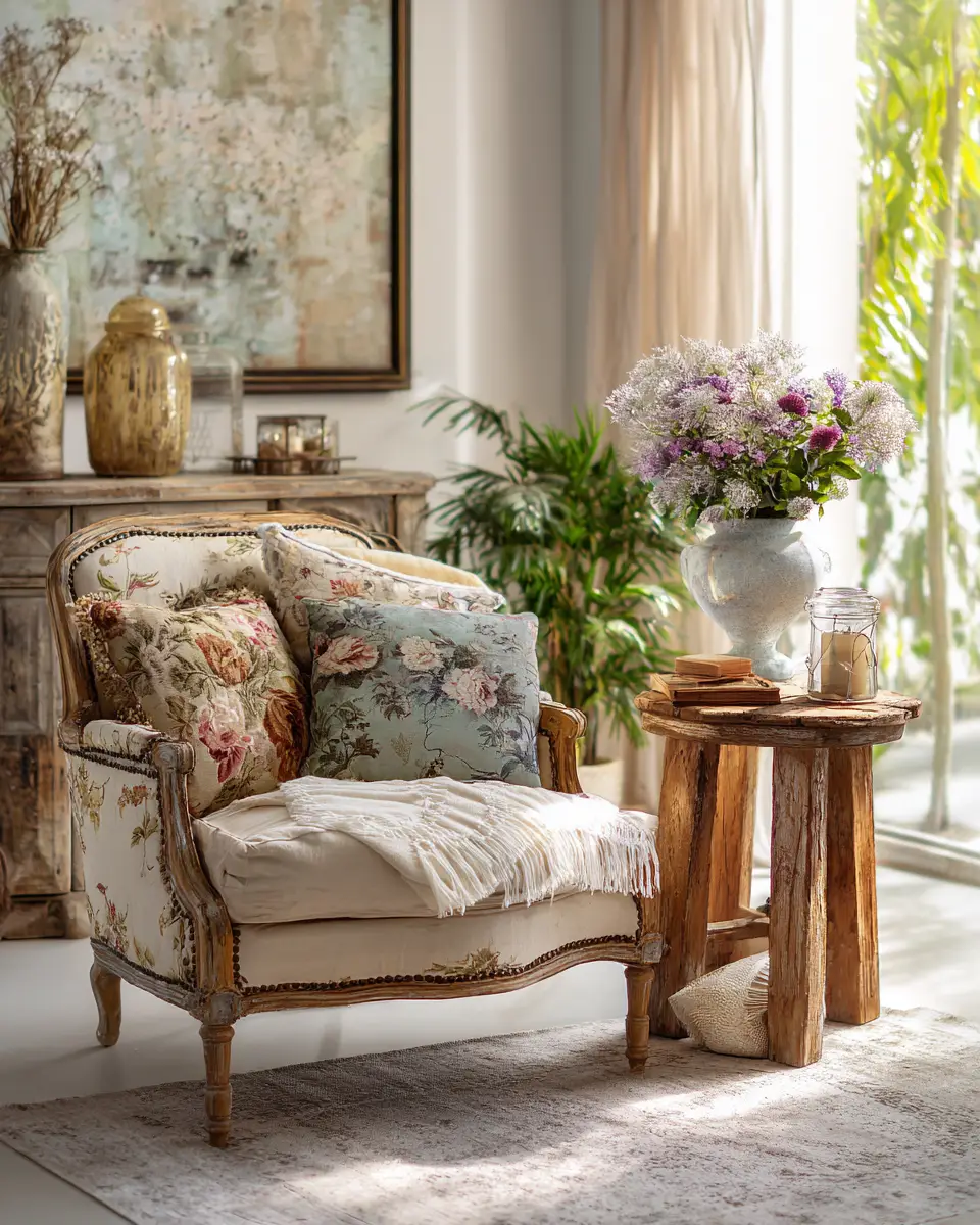 Neutral Shabby Chic Living Room Decor Ideas