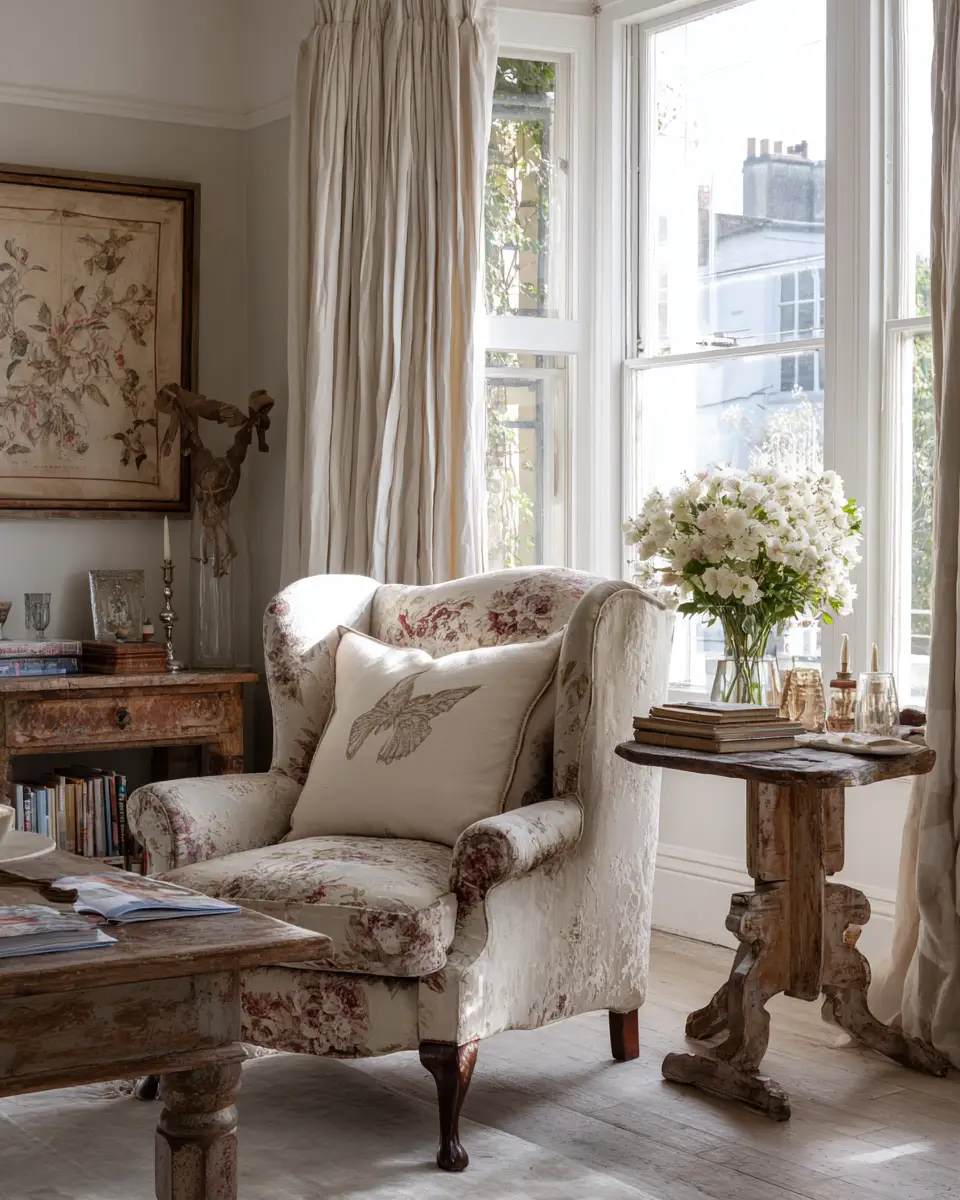 Neutral Shabby Chic Living Room Decor Ideas