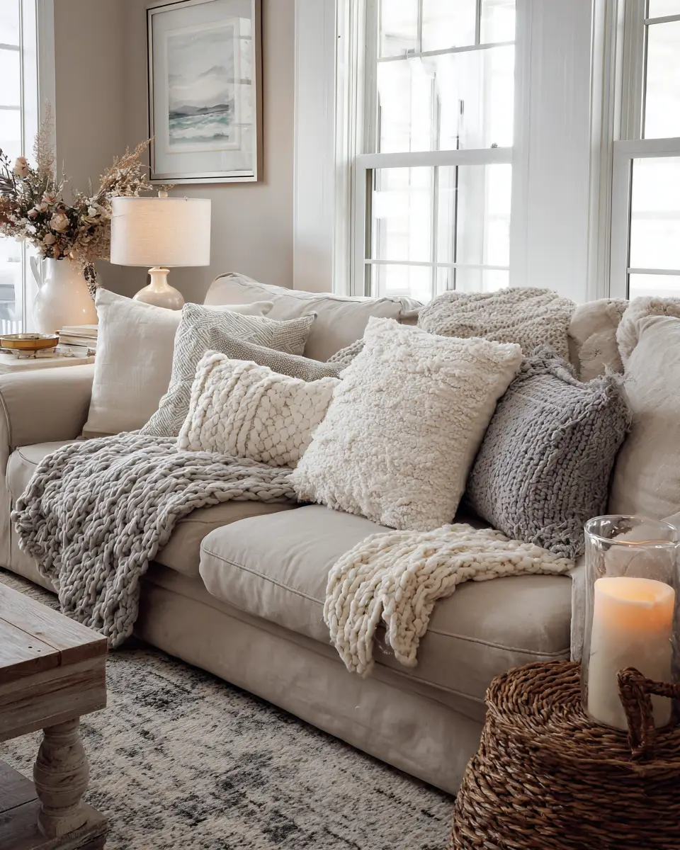 Neutral Shabby Chic Living Room Decor Ideas