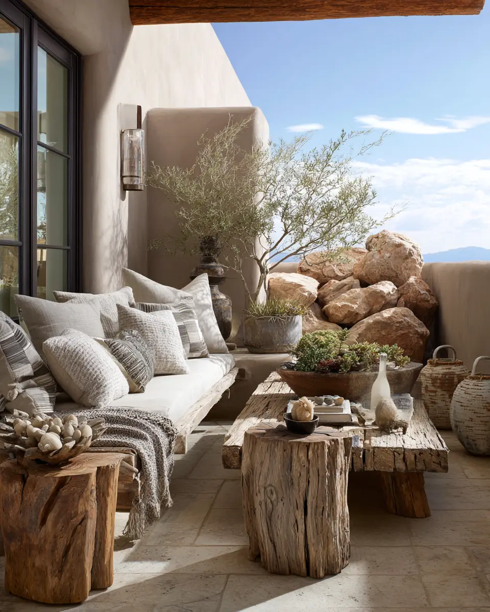 Neutral Southwestern Balcony Decor Ideas