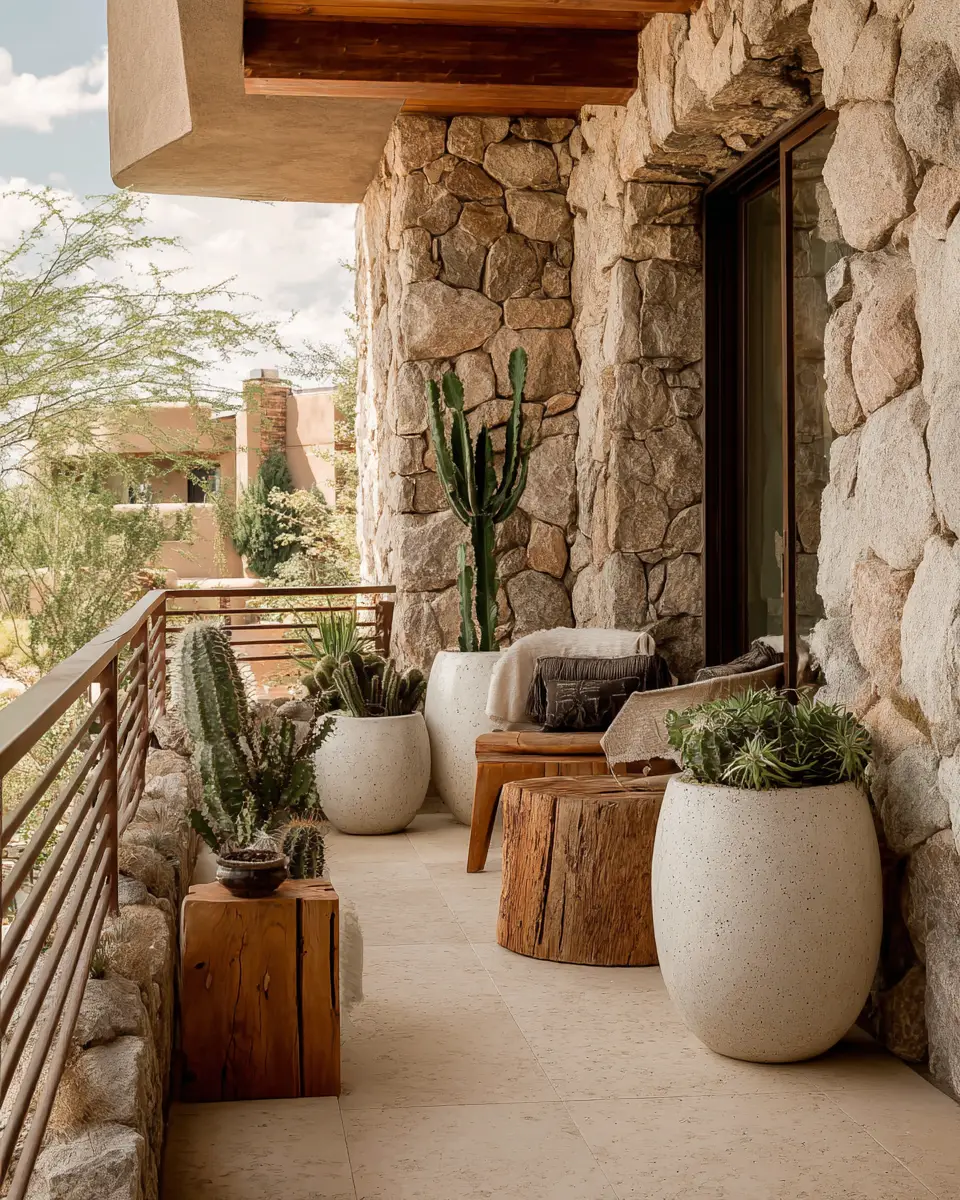 Neutral Southwestern Balcony Decor Ideas