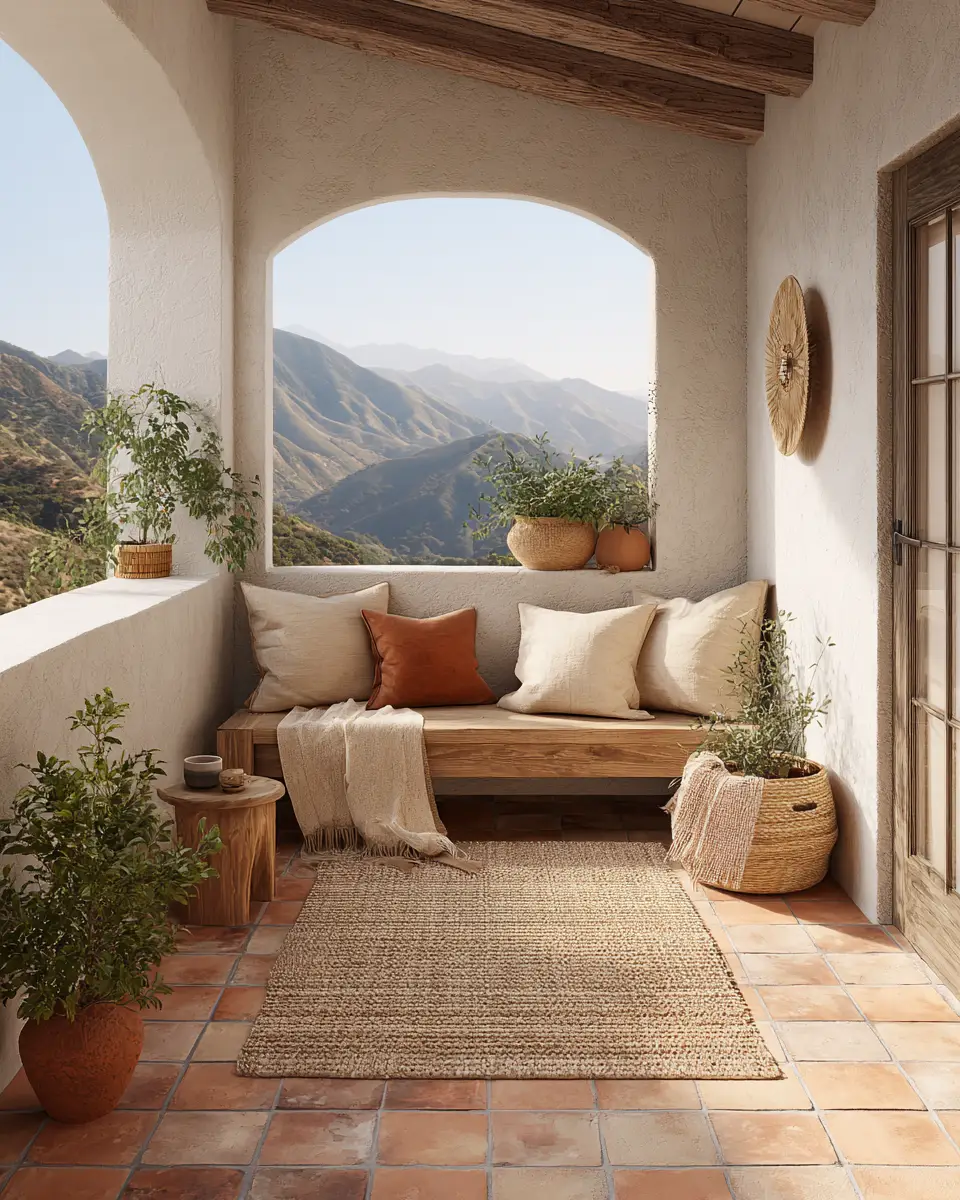Neutral Southwestern Balcony Decor Ideas
