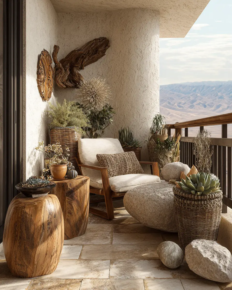 Neutral Southwestern Balcony Decor Ideas