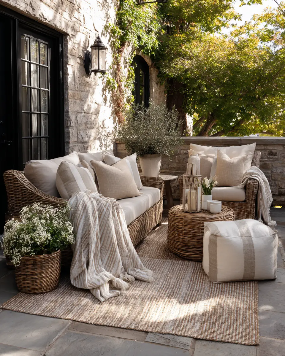 Neutral Traditional Patio Decor Ideas