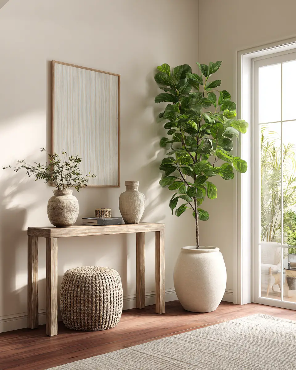 Neutral Transitional Entryway Decor Ideas