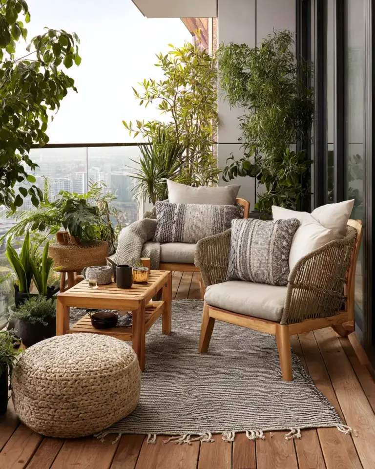 Neutral Tropical Balcony Decor Ideas - Featured