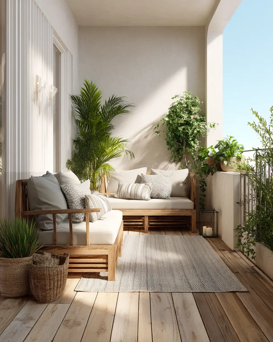 Neutral Tropical Balcony Decor Ideas
