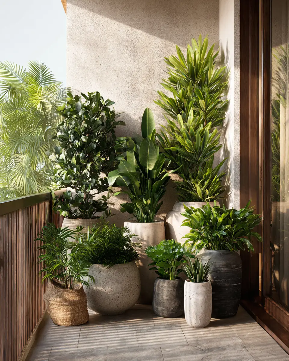 Neutral Tropical Balcony Decor Ideas