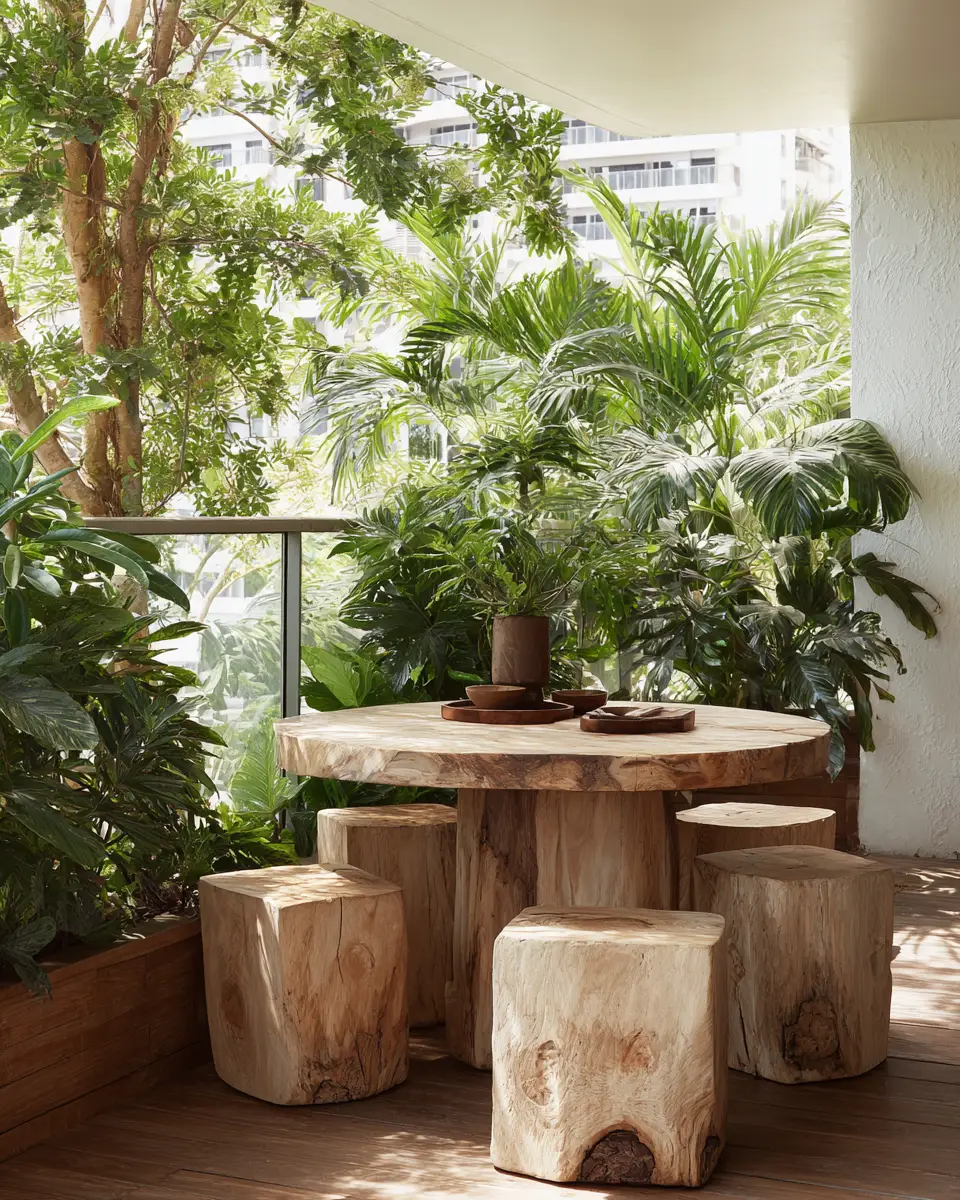 Neutral Tropical Balcony Decor Ideas