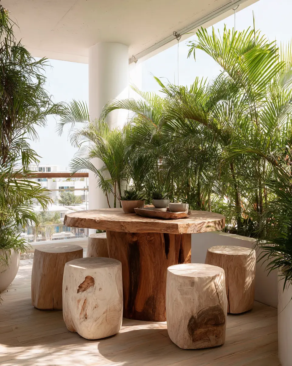 Neutral Tropical Balcony Decor Ideas