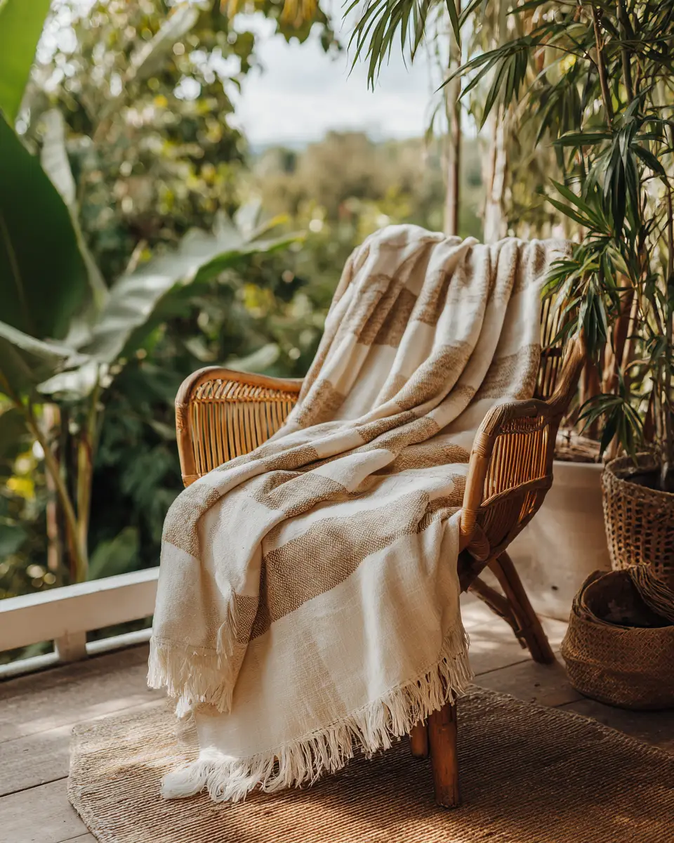 Neutral Tropical Balcony Decor Ideas