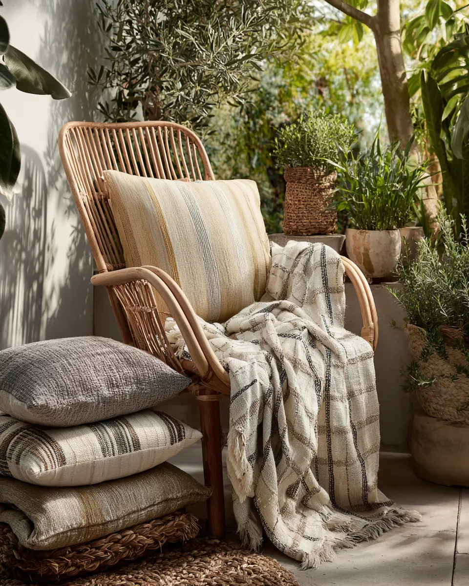 Neutral Tropical Balcony Decor Ideas