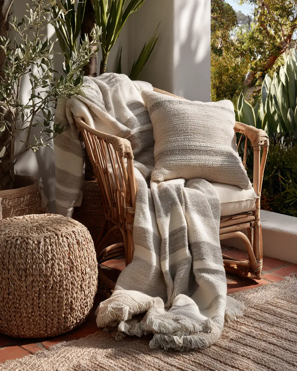 Neutral Tropical Balcony Decor Ideas