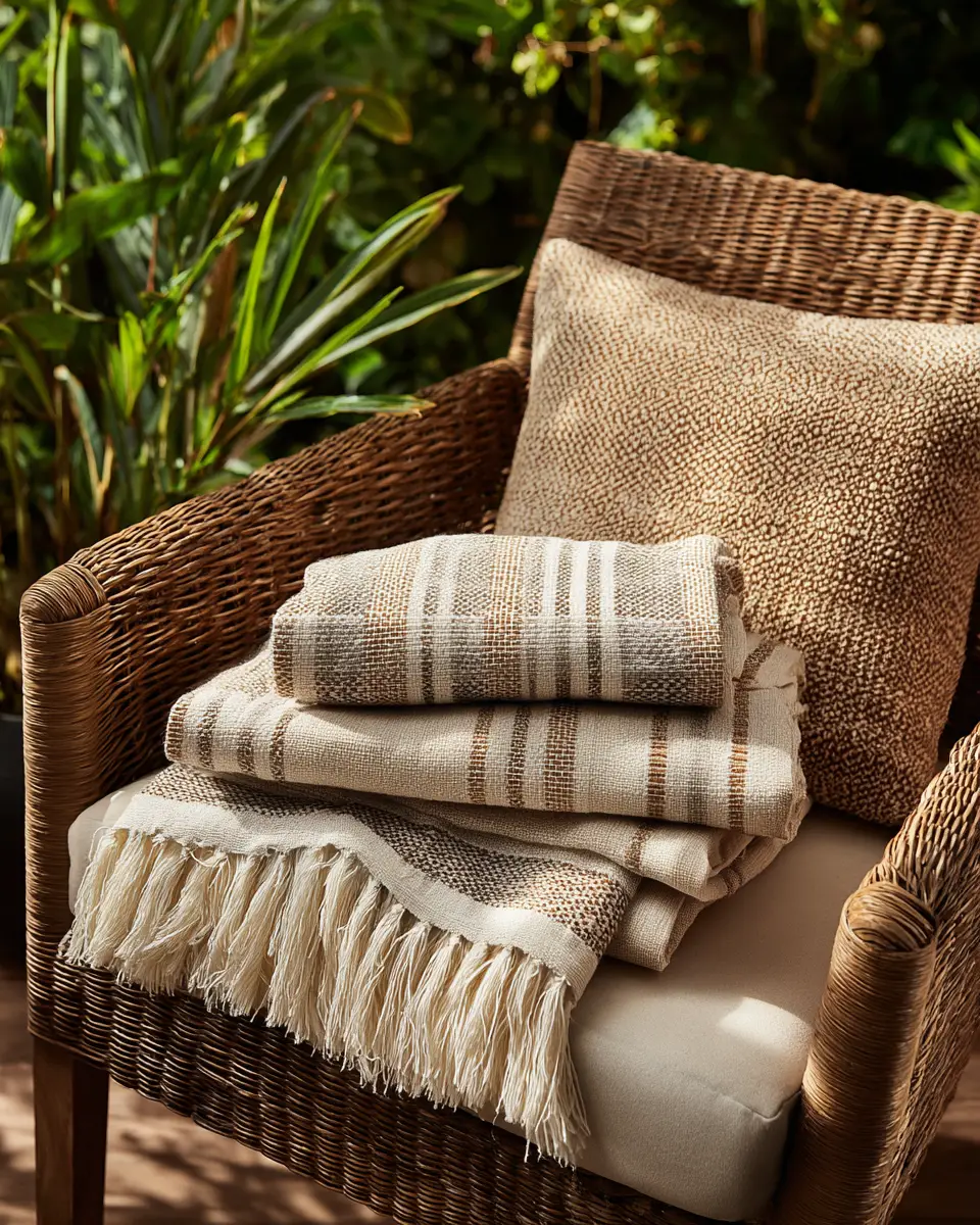 Neutral Tropical Balcony Decor Ideas