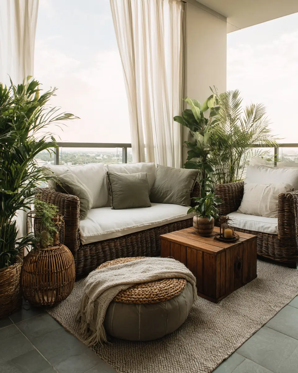 Neutral Tropical Balcony Decor Ideas