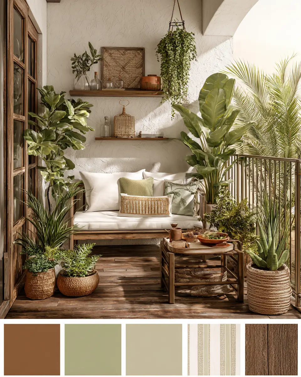 Neutral Tropical Balcony Decor Ideas