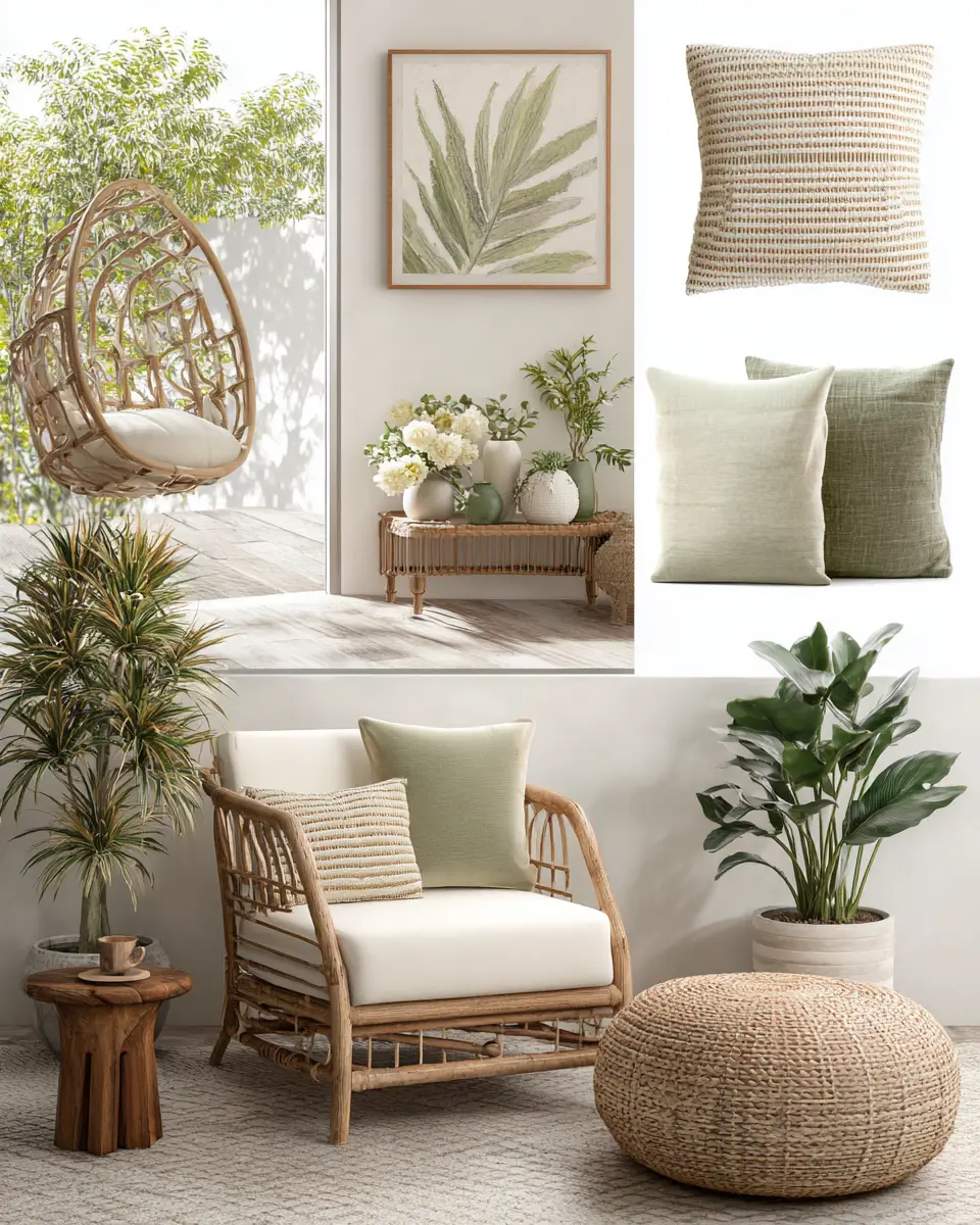Neutral Tropical Balcony Decor Ideas
