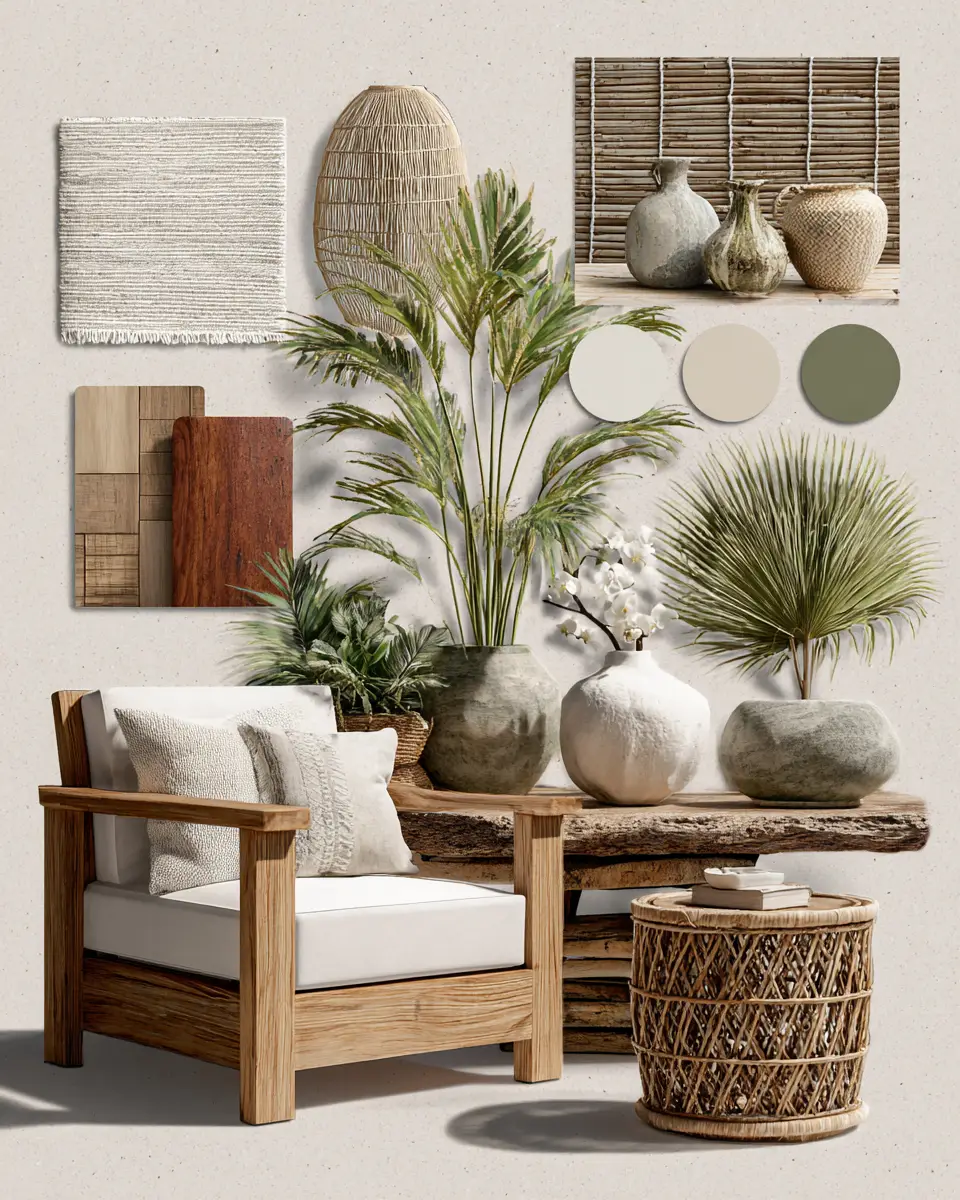 Neutral Tropical Balcony Decor Ideas