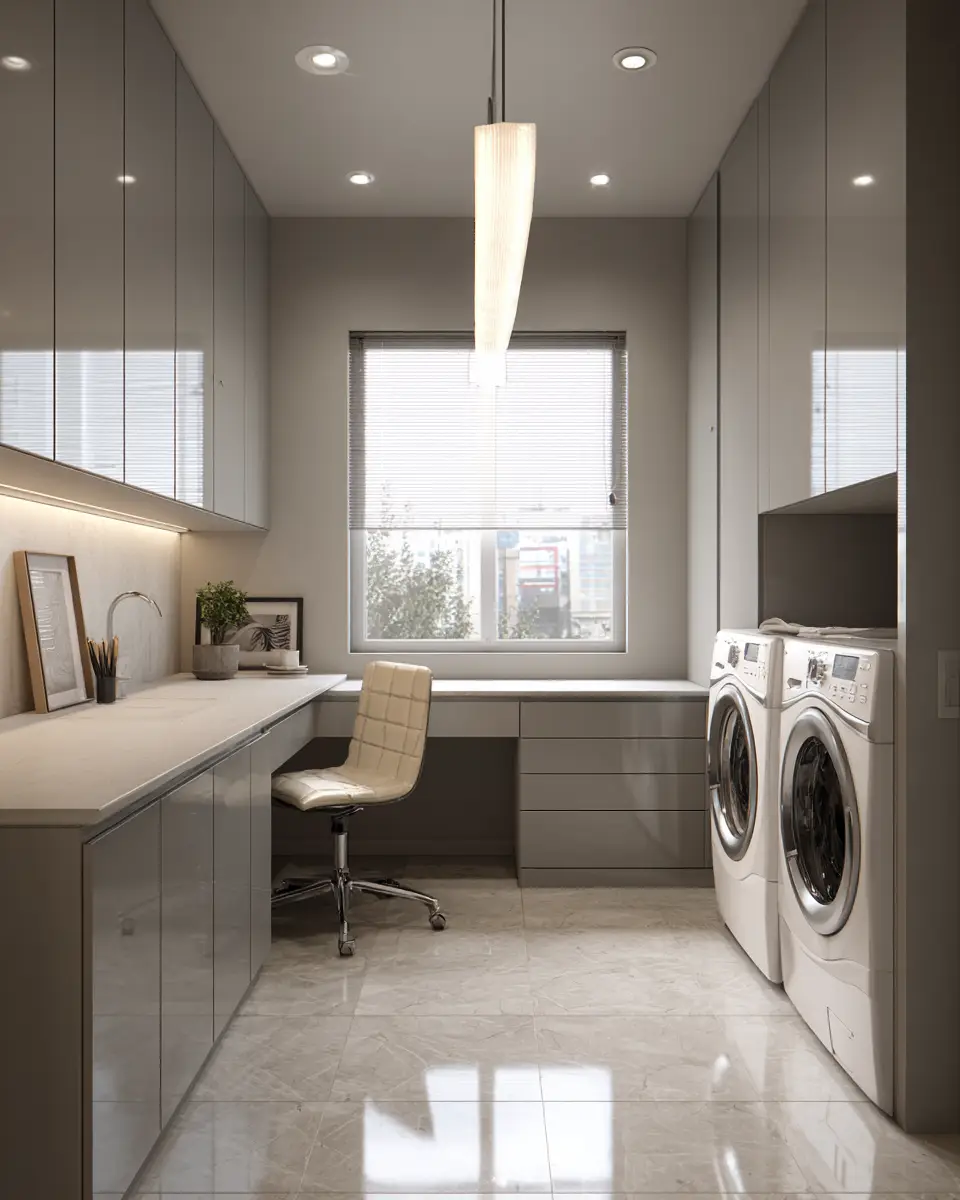 Neutral Urban Laundry Room Decor Ideas - Featured