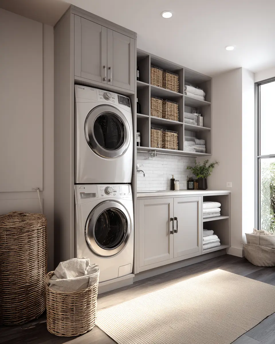 Neutral Urban Laundry Room Decor Ideas