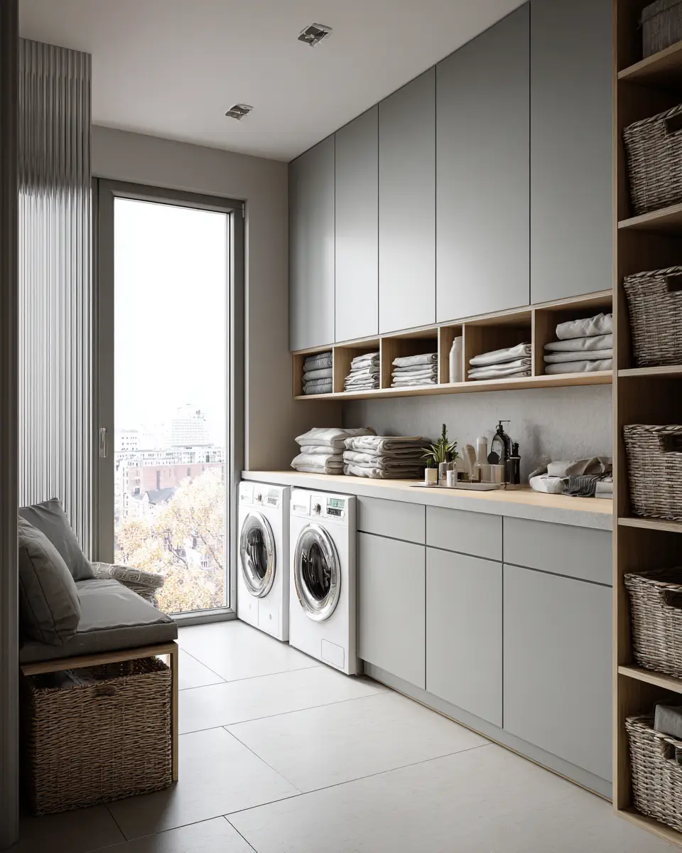 Neutral Urban Laundry Room Decor Ideas