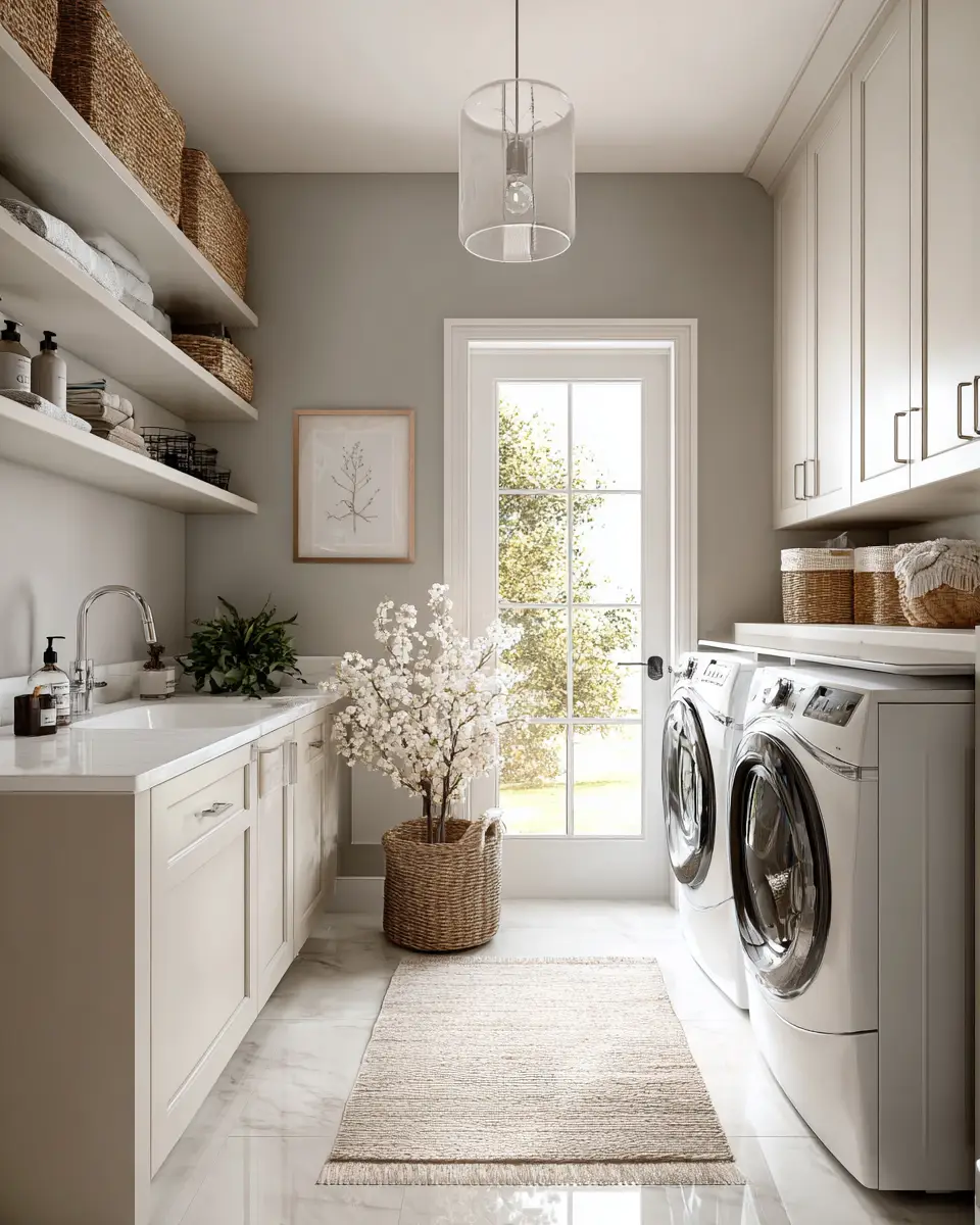 Neutral Urban Laundry Room Decor Ideas
