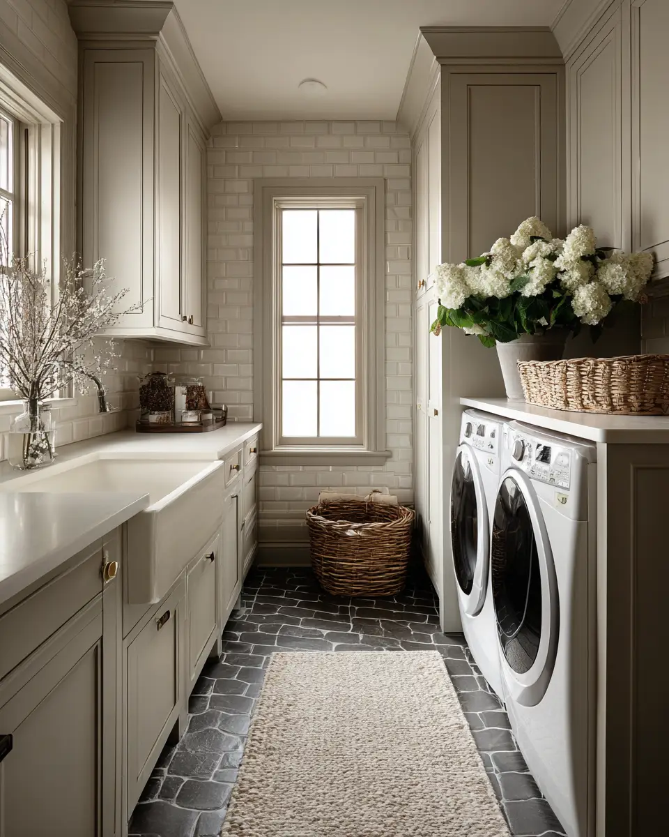 Neutral Urban Laundry Room Decor Ideas