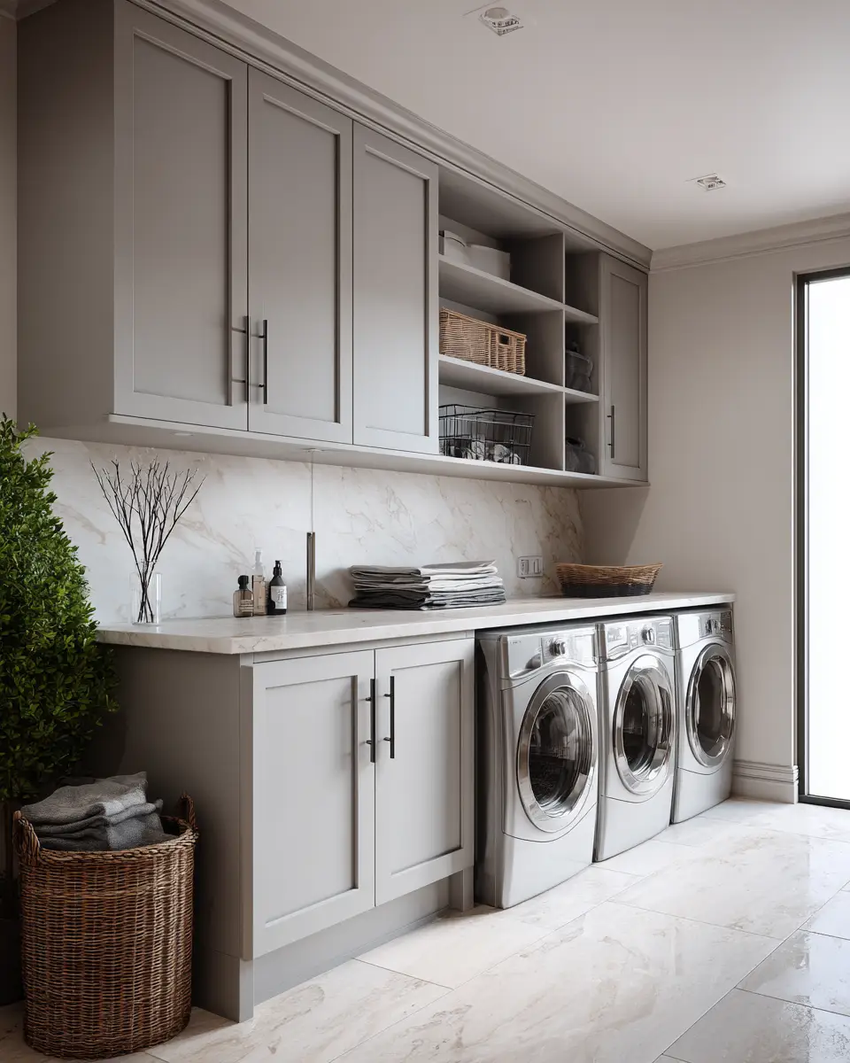 Neutral Urban Laundry Room Decor Ideas