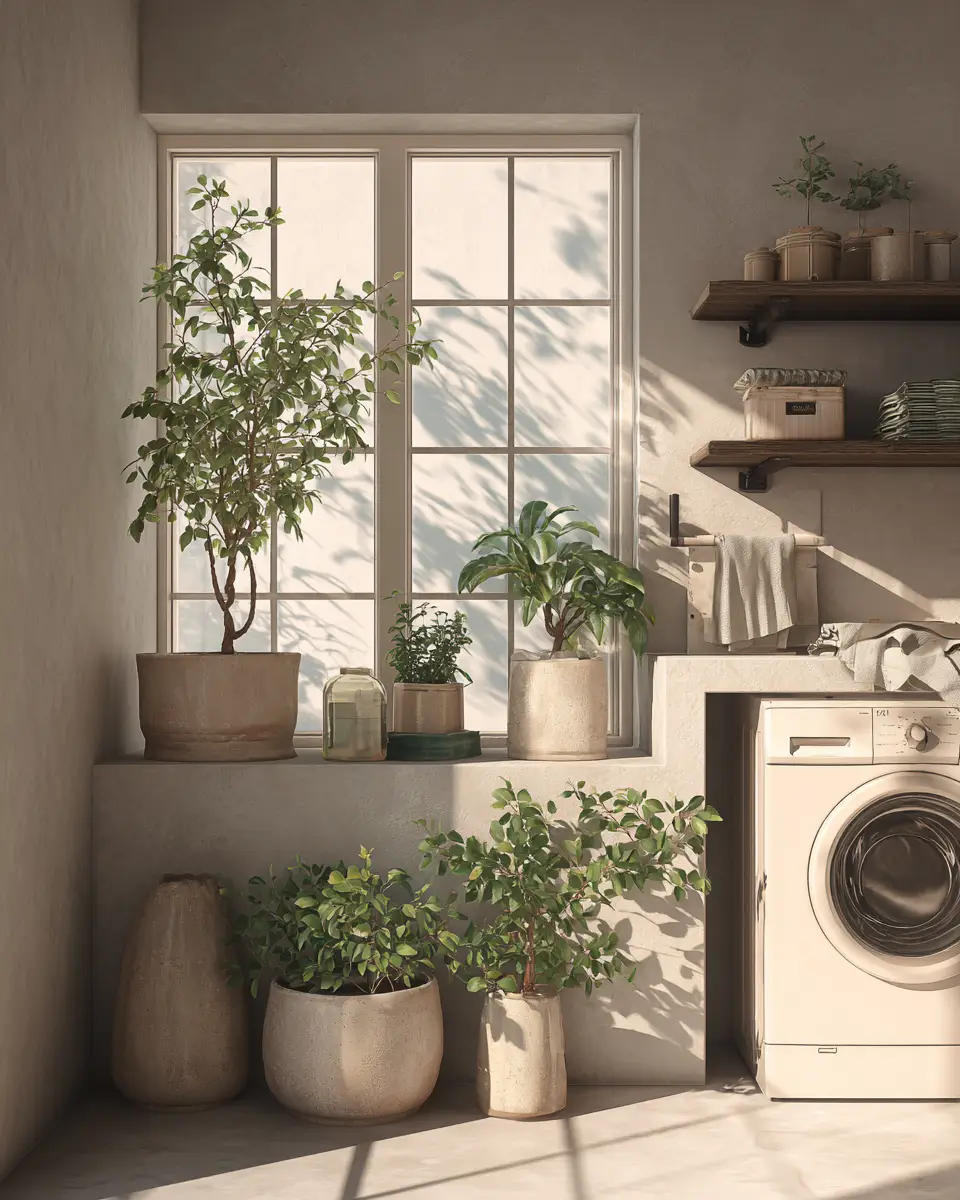 Neutral Urban Laundry Room Decor Ideas