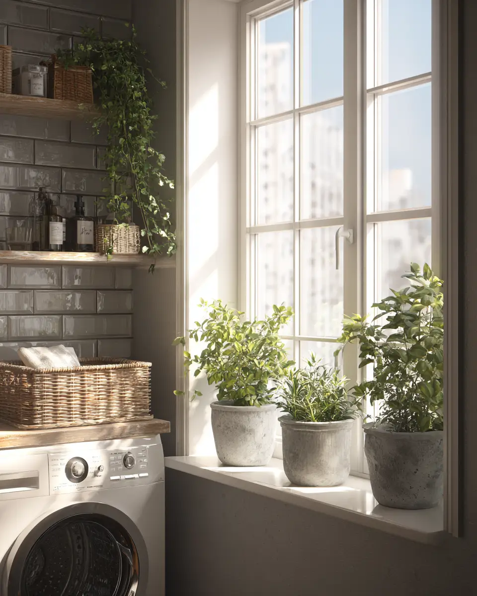 Neutral Urban Laundry Room Decor Ideas