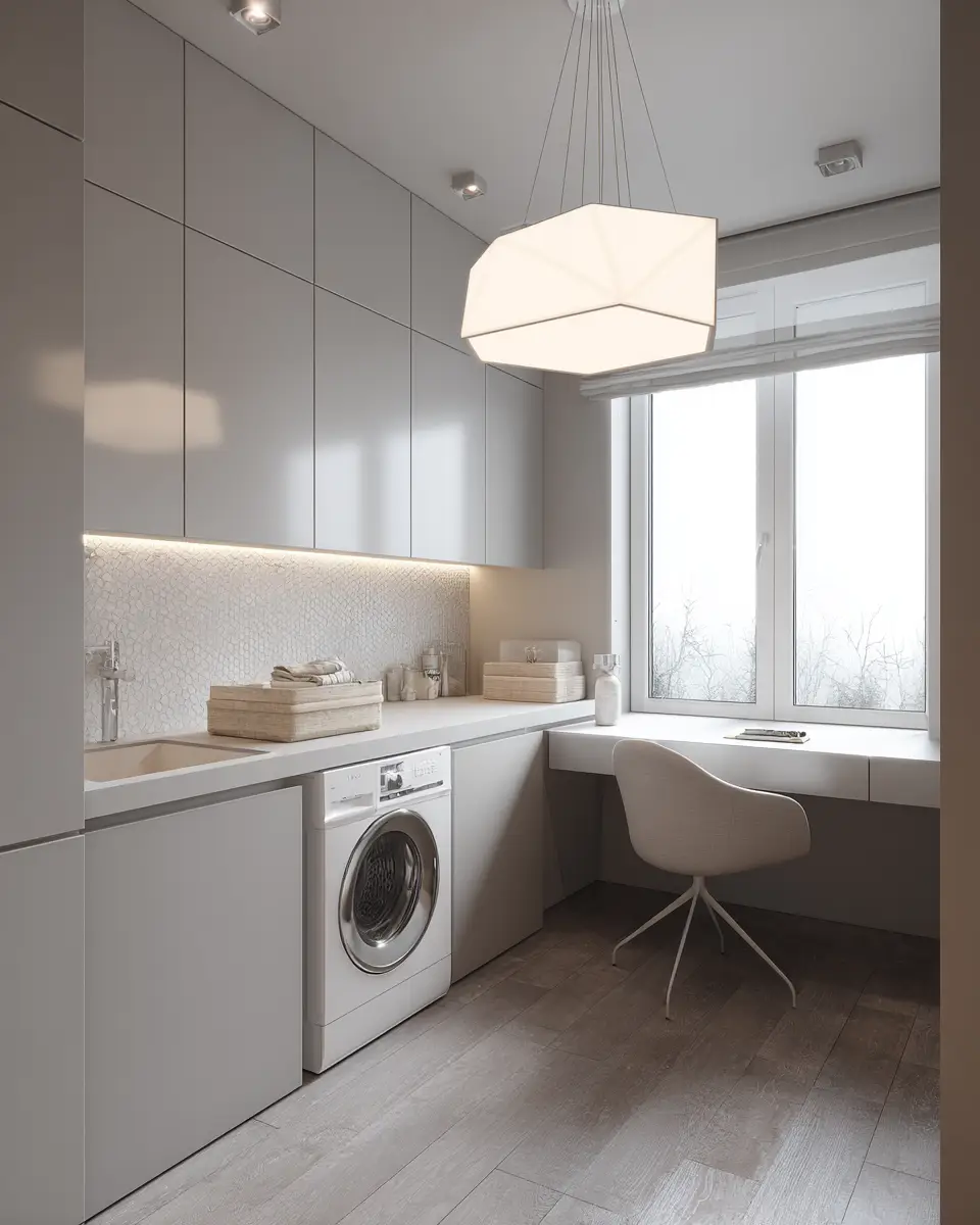 Neutral Urban Laundry Room Decor Ideas