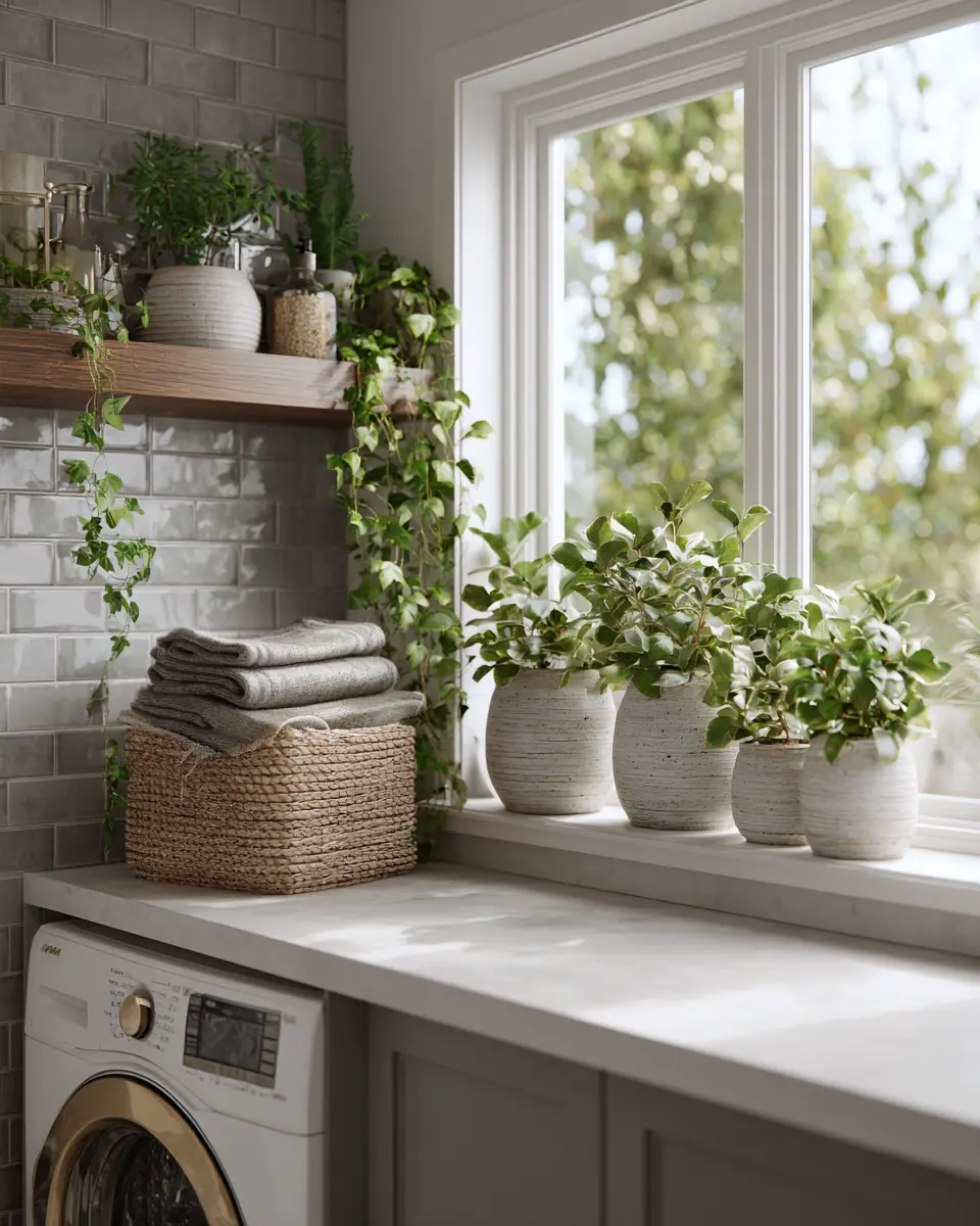 Neutral Urban Laundry Room Decor Ideas