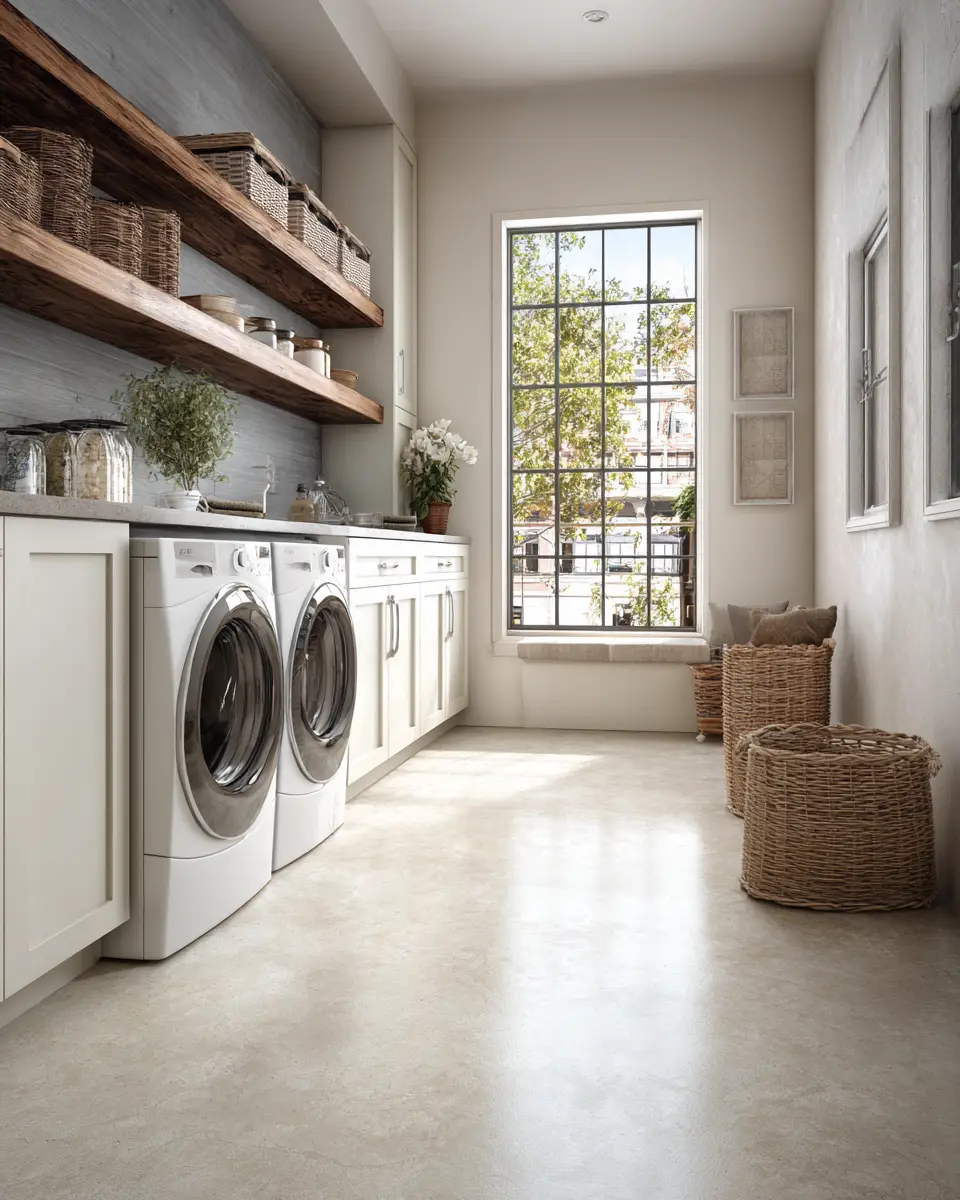 Neutral Urban Laundry Room Decor Ideas