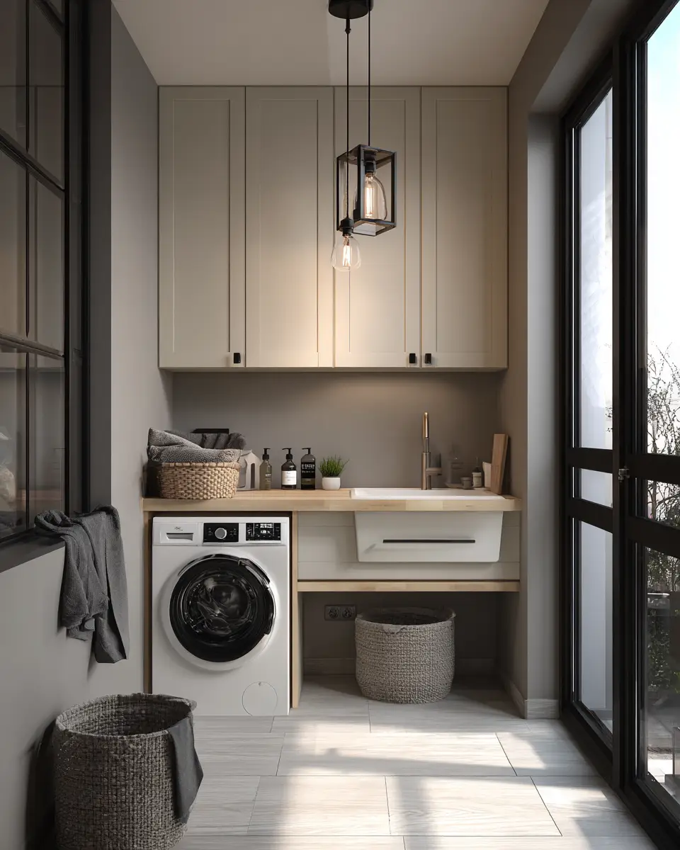 Neutral Urban Laundry Room Decor Ideas