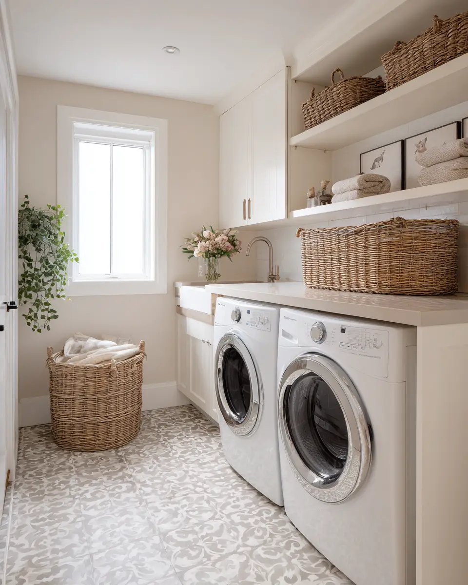 Neutral Urban Laundry Room Decor Ideas