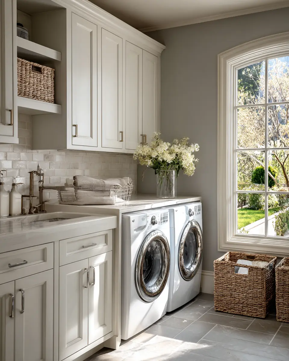 Neutral Urban Laundry Room Decor Ideas