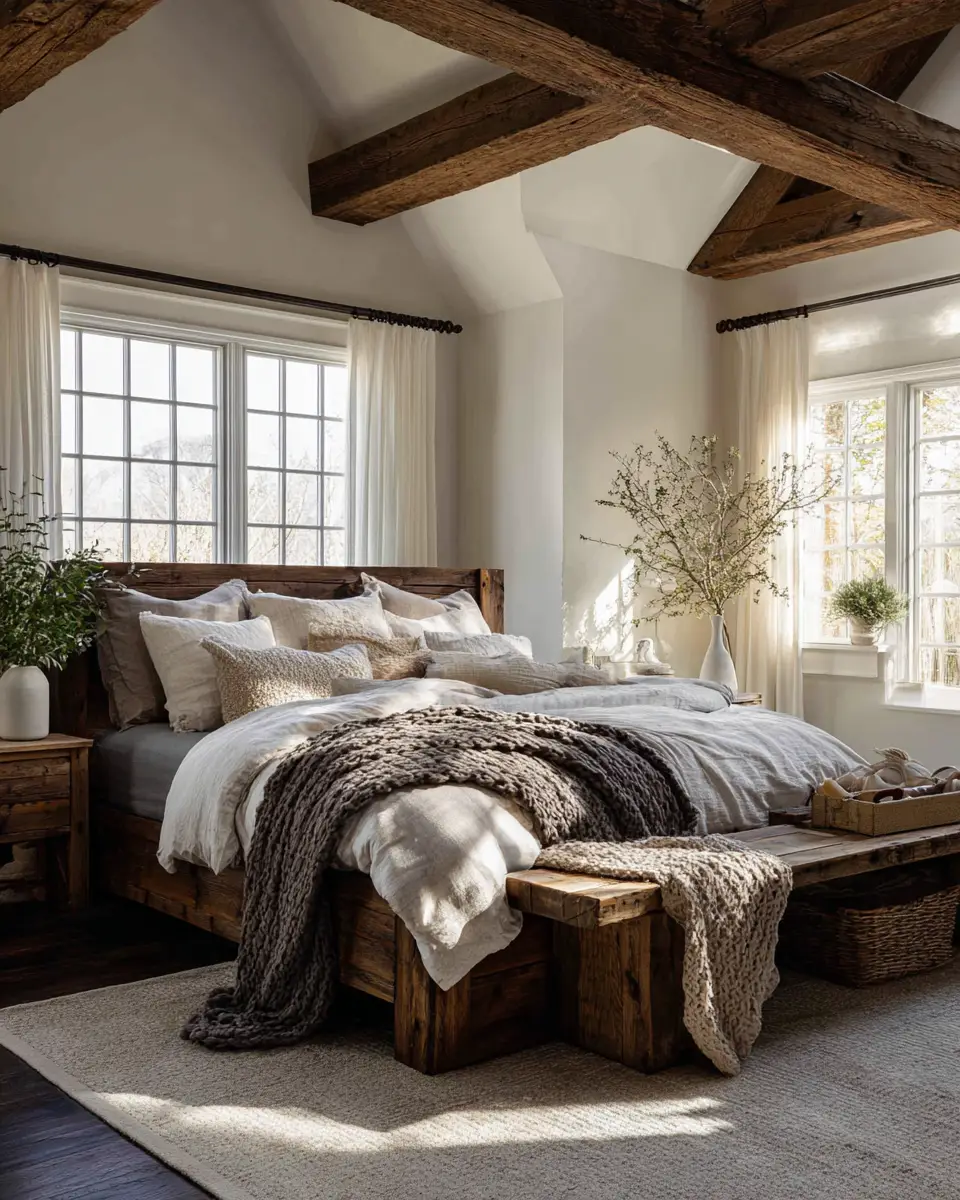 Neutral Vintage Bedroom Decor Ideas - Featured