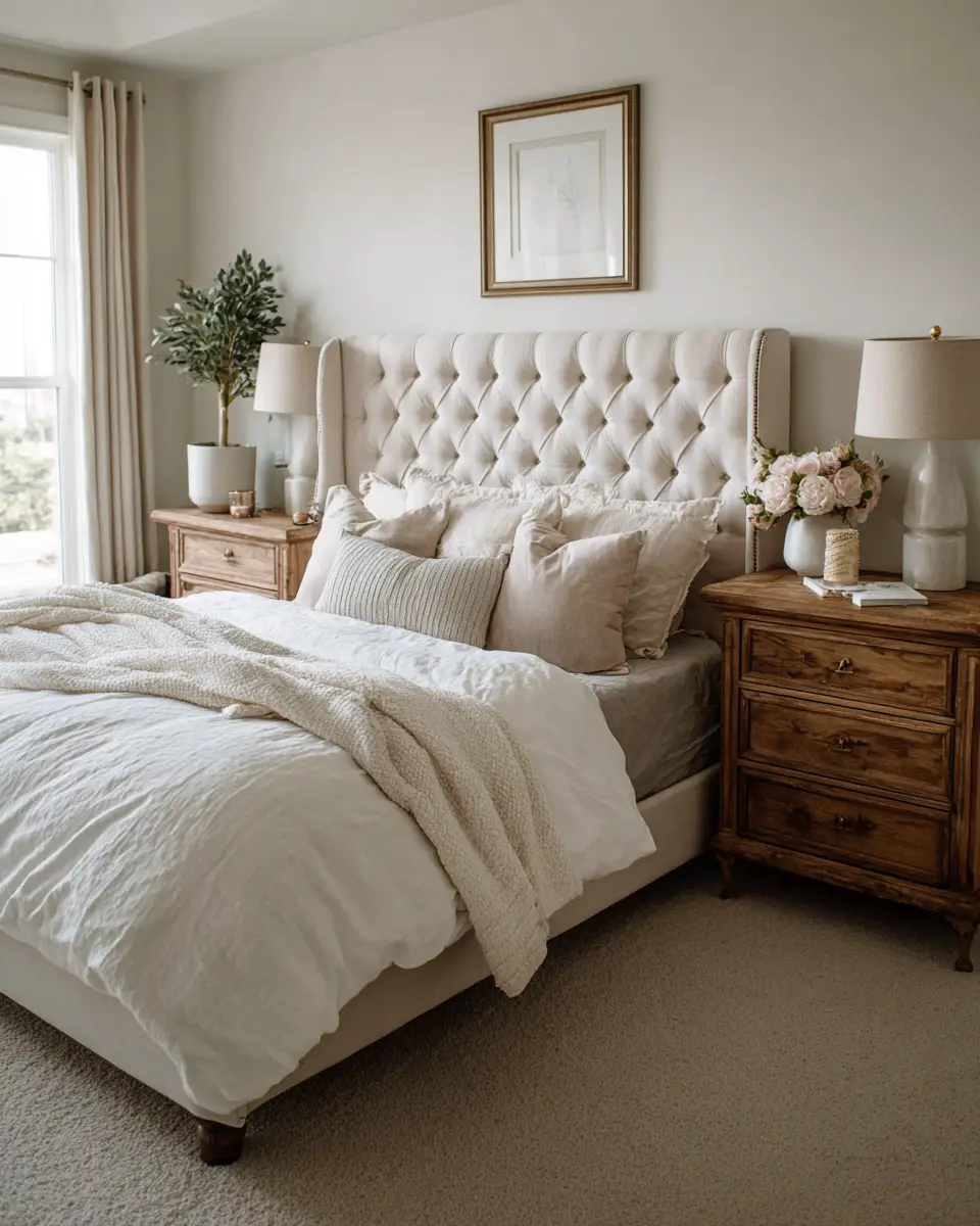 Neutral Vintage Bedroom Decor Ideas
