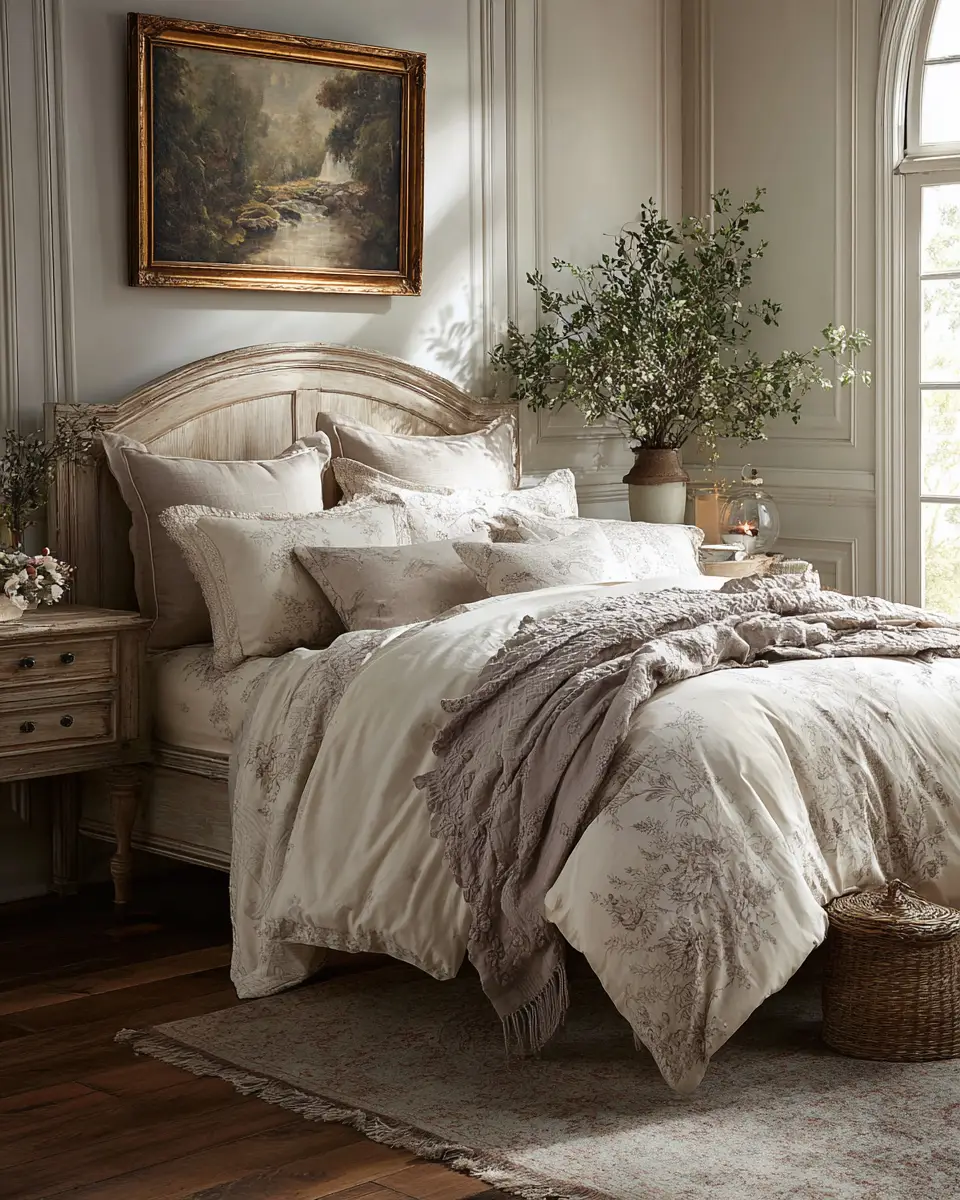 Neutral Vintage Bedroom Decor Ideas