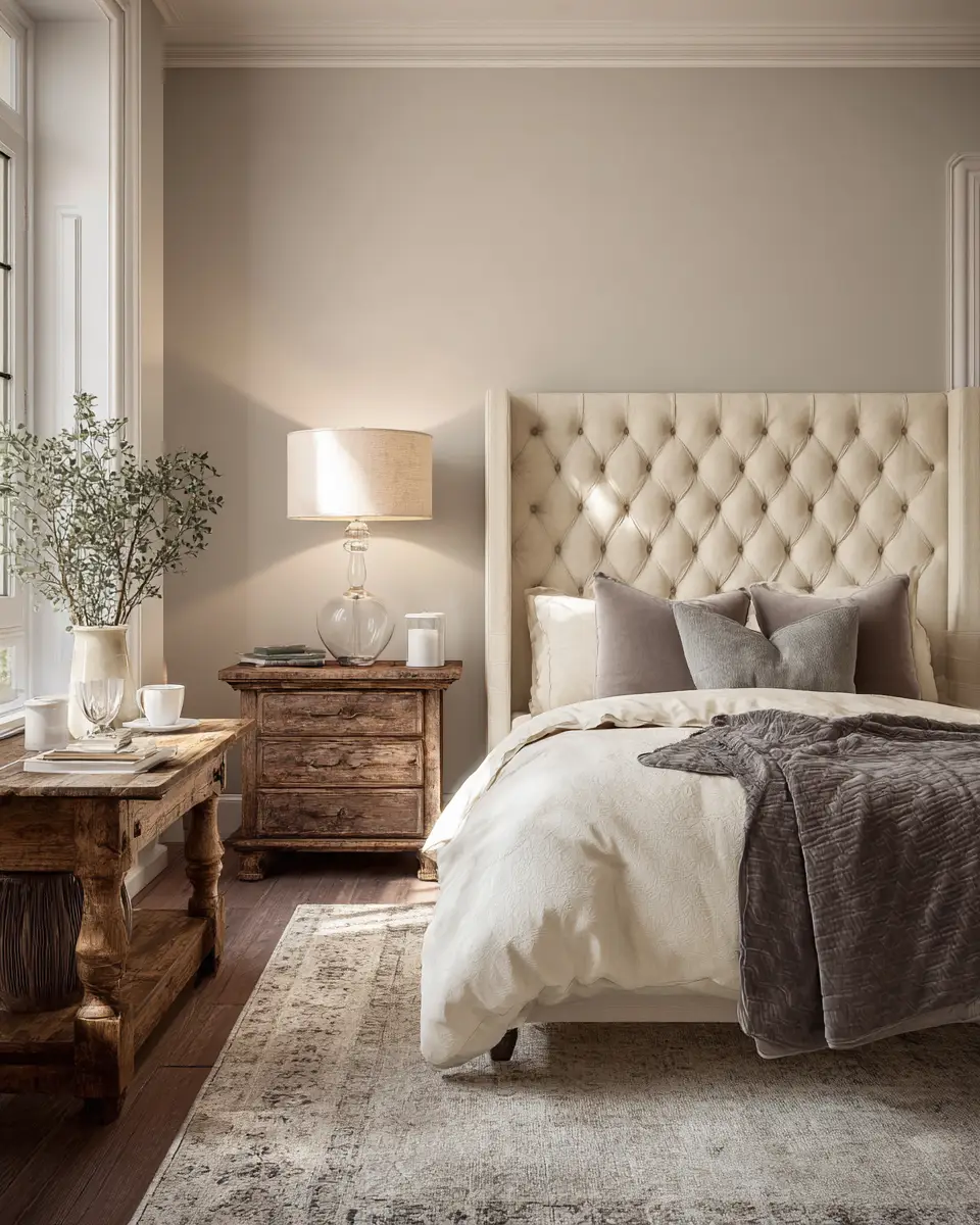 Neutral Vintage Bedroom Decor Ideas