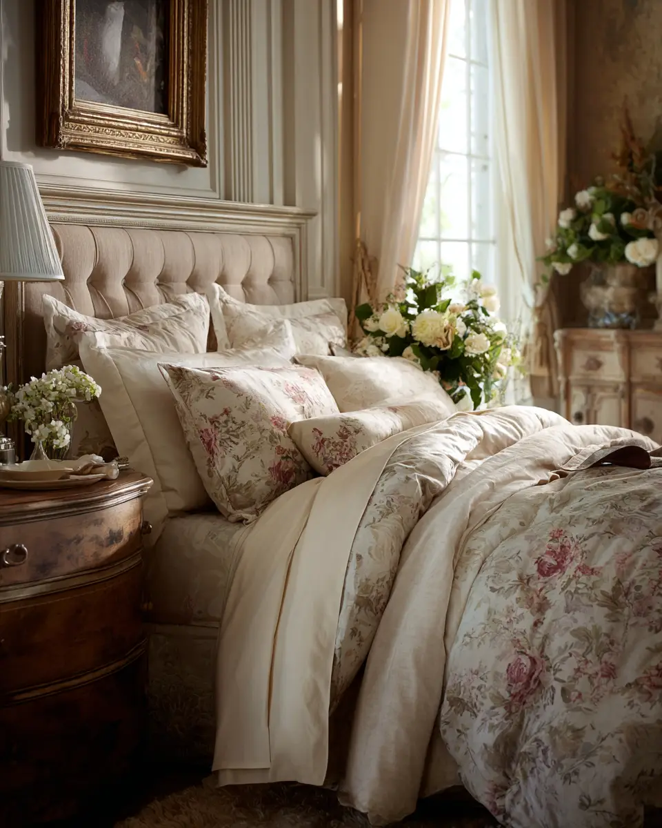Neutral Vintage Bedroom Decor Ideas