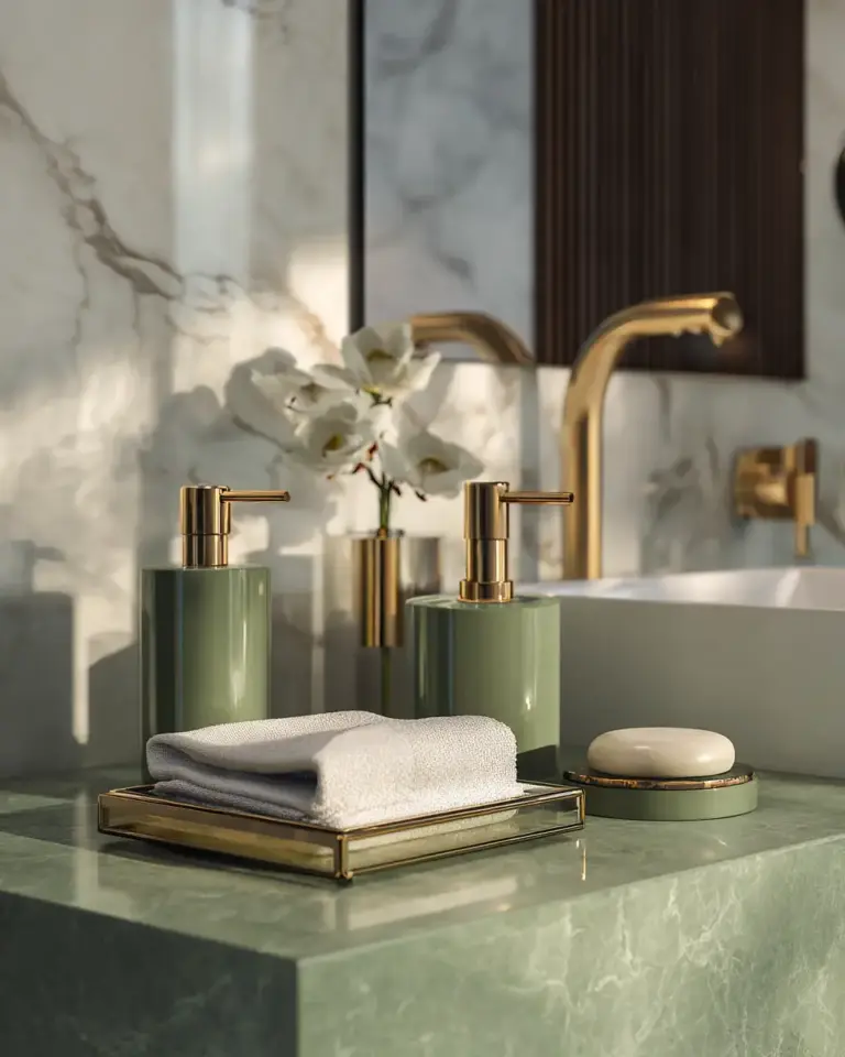 Olive Green Bathroom Decor Ideas - Featured