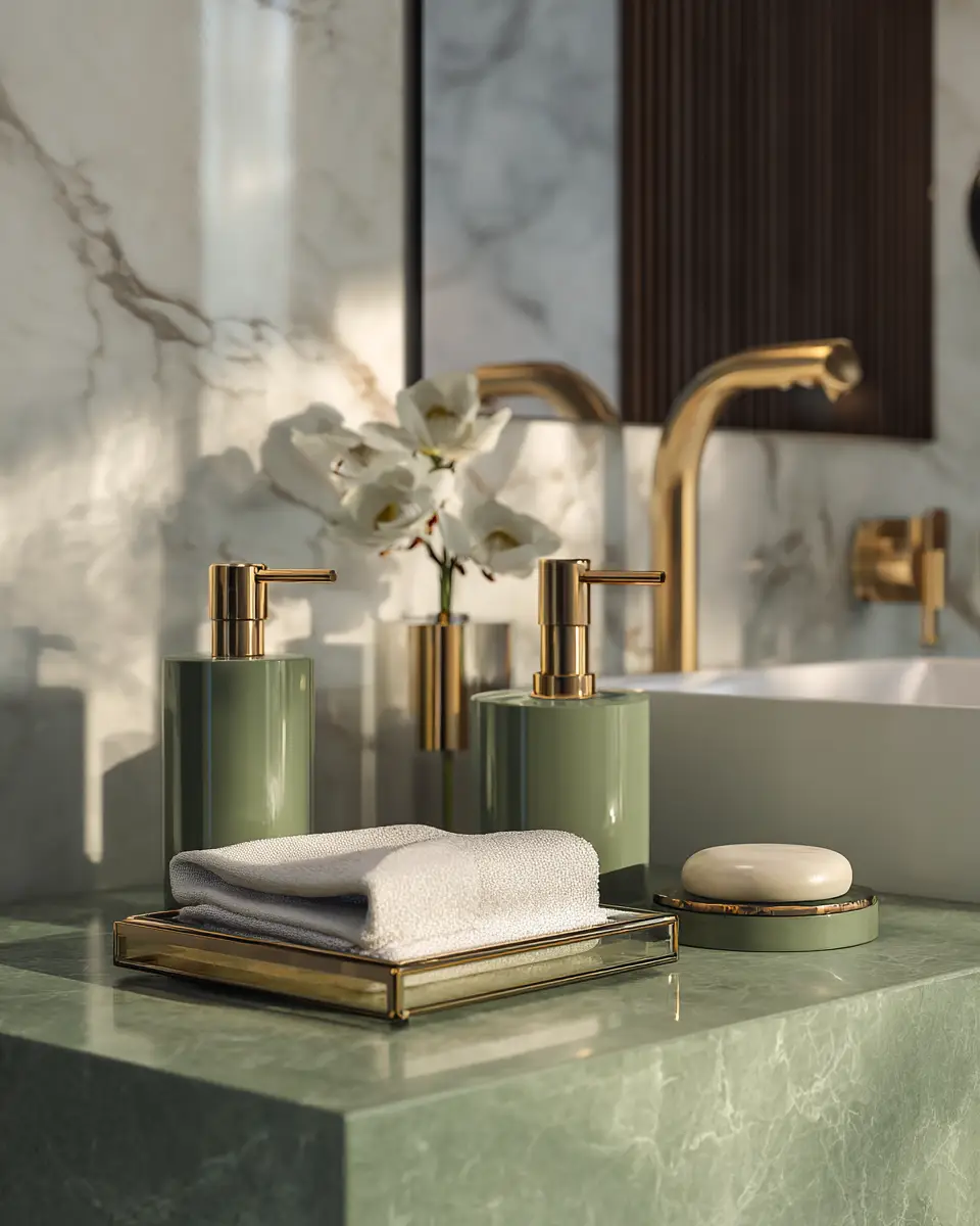 Olive Green Bathroom Decor Ideas - Featured