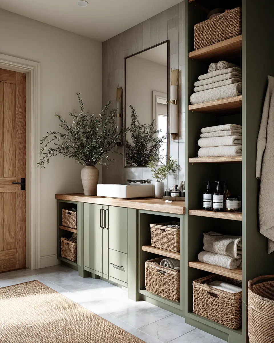 Olive Green Bathroom Decor Ideas